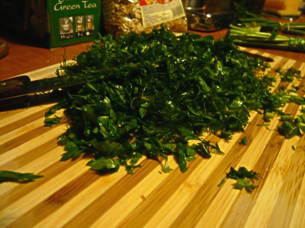 Chopped parsley and dill