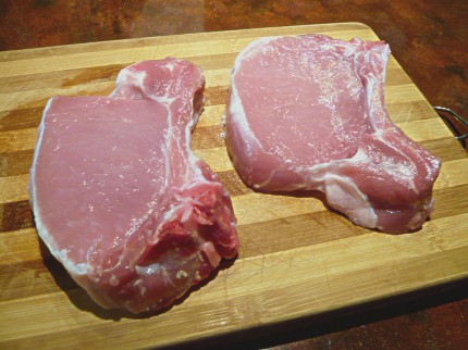 Thick, bone-in pork chops