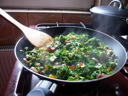 Vegetables in pan