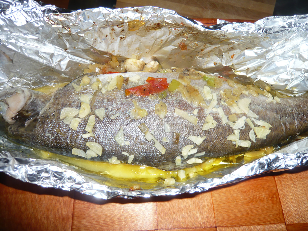Nice and juicy baked trout
